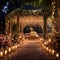 Luxurious garden wedding set under an elegant pergola