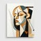 Luxurious Geometry: Abstract Woman\\\'s Head Artwork In Cubist Style