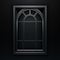 Luxurious Geometry Hyper-realistic Black Window With Arches On Dark Background