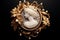 Luxurious gold pattern on an antique cameo brooch