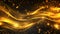 Luxurious gold swirls with golden particles create an opulent abstract background. Ai Generated