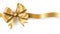 Luxurious Golden Bow with Long Ribbon Isolated on Solid White Background. created with Generative AI