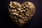 Luxurious Golden Heart with Ornamental Flowers for Valentine\\\'s Day AI Generated