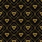 Luxurious golden lines diamond seamless pattern