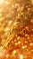 Luxurious golden oil bubbles background with shimmering liquid and golden droplets