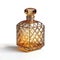 Luxurious Golden Perfume Bottle with Crystal Design. Generative ai