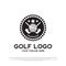 Luxurious golf tournament logo design. golf championship sign or symbol. golf icon