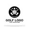 Luxurious golf tournament logo design. golf championship sign or symbol. golf icon