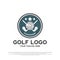 Luxurious golf tournament logo design. golf championship sign or symbol. golf icon