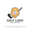 Luxurious golf tournament logo design. golf championship sign or symbol. golf icon