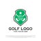 Luxurious golf tournament logo design. golf championship sign or symbol. golf icon