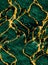 Luxurious Green and Gold Vein Marble Seamless Pattern