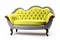 Luxurious grey and yellow sofa isolated on a white background