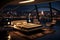 Luxurious hotel suite, 3D rendered with a stunning night city panorama