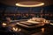 Luxurious hotel suite, 3D rendered with a stunning night city panorama
