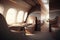 luxurious interior inside private jet created by generative AI