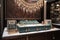 luxurious jewelry display with sparkling gems and intricate designs