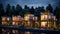 Luxurious Lakeside Container Homes At Dusk - Uhd Image