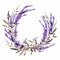 Luxurious Lavender Wreath Watercolor Illustration For Cards