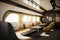 luxurious lounge, with leather seats and sleek design, for vip passengers