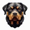 Luxurious Low Poly Rottweiler Portrait With Distinctive Graphic Design Elements