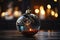 Luxurious magical glowing decorated Christmas ball closeup, xmas decorations, new year tradition, AI Generated