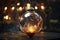 Luxurious magical glowing decorated Christmas ball closeup, xmas decorations, new year tradition, AI Generated