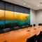 Luxurious and modern conference board room with chairs and table. Generative AI