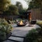 Luxurious Modern Landscape With Fire Pit And Danish Design