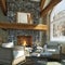Luxurious open floor cabin interior design