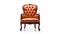 Luxurious Opulence: Elegant Orange Leather Chair With Arm Rest