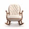 Luxurious Opulence: White Leather Rocking Chair With Ottoman Turks