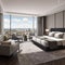 Luxurious and Opulent Hotel Suite with Stunning City Skyline View