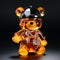 Luxurious Orange Bear With Black Hat And Broom