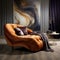 Luxurious Orange Couch Inspired By Interstellar Nebulae