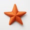 Luxurious Orange Star: A Unique Neoprene Creation On A Clean Background