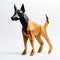 Luxurious Origami Dog: Detailed Dobermann Pinscher In Light Amber And Black
