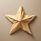 Luxurious Origami Gold Star On Beige Background