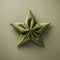 Luxurious Origami Green Star On Grey Background