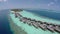 Luxurious over-water villas on tropical island resort