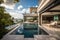 luxurious patio with private infinity pool and hot tub