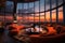 The luxurious penthouse apartment was drenched in the orange glow of sunset streaming through its massive windows. AI Generated