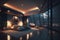 Luxurious penthouse bedroom at night. Generative Ai