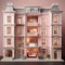 luxurious pink dollhouse,generated with AI.