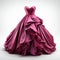 Luxurious Pink Evening Gown On White Background