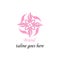 Luxurious pink flower logo template