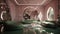 Luxurious Pink and Green Futuristic Interior with Award-Winning Design and Stunning Digital Art