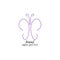 Luxurious purple butterfly logo template