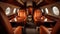 Luxurious red expensive leather interior, business class, first, in a