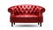 Luxurious Red Leather Chair: Bold And Vibrant Cabincore Loveseat